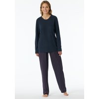 Schiesser Schlafanzug "Comfort Nightwear", (2 tlg.), Baumwollmischung, Rundhalsausschnitt, langärmelig von Schiesser