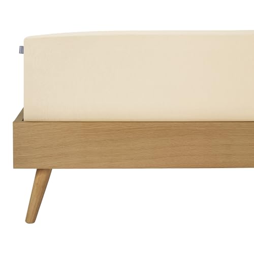 Schiesser Boxspringbett Spannbettlaken Flexi aus 95% gekämmter Baumwolle und 5% Elasthan für maximale Flexibilität, Made IN Green, Farbe:Creme, Größe:150 cm x 200 cm von Schiesser