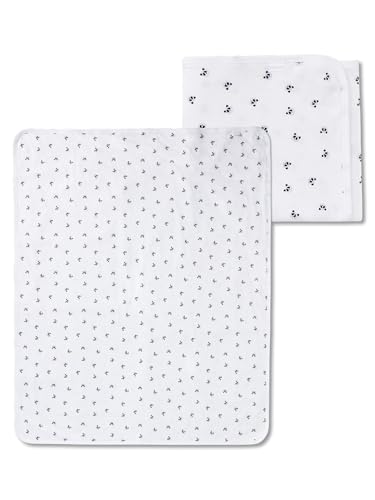 Schiesser Unisex - Baby Decke Jersey Pandabär 70x85cm - 165855, Größe Kinder:One size, Farbe:weiss von Schiesser