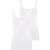 Schiesser Unterhemd ""Cotton Essentials"", (2er-Pack), mit zwei unterschiedlichen Batist-Stickerei-Motiven von Schiesser