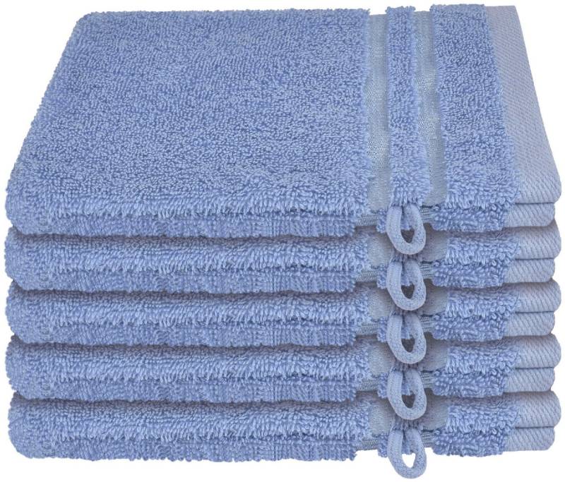 Schiesser Waschhandschuh Milano im 5er Set, (5-St), mit Webbordüre von Schiesser