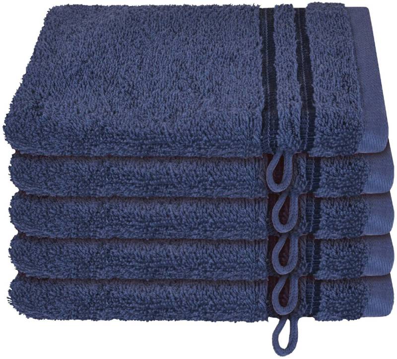 Schiesser Waschhandschuh Milano im 5er Set, (5-St), mit Webbordüre von Schiesser