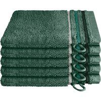 Schiesser Waschhandschuh "Skyline Color aus 100 % Baumwolle mit eleganter Streifenbordüre", (5 St., 5 Waschhandschuhe (16x22 cm), MADE IN GREEN by OEKO-TEX von Schiesser