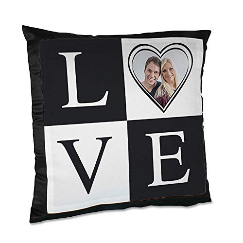 Fotokissen mit eigenem Foto Bild und Spruch selbst gestalten und bedrucken lassen, personalisiert ✓ Zierkissen Kissen Dekokissen ✓ Kopfkissen Kissenbezug Kuschelkissen Kissenhülle ✓ schwarz satiniert von Schilderfeuerwehr