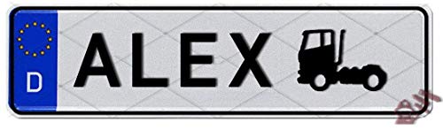 Namensschild zum selbst gestalten Witterungsbeständig ✓ Ideale Geschenkidee | Individuelles Nummernschild, Aluminium-Schild | Autoschild mit Namen | Aluschild, Kfz-Kennzeichen-Schilder mit Wunschtext von Schilderfeuerwehr