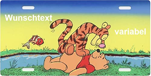 Lustiges Fun Schild Winnie Puuh mit Namen, Text oder Spruch selbst gestalten und personalisieren oder bedrucken Pooh von Schilderfeuerwehr
