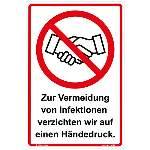 Aufkleber Händeschütteln nicht erwünscht 200x300 mm I Hygienehinweis Infektionsgefahr Aufkleber Händeschütteln nicht erwünscht 200x300 mm I Hygienehinweis Infektionsgefahr von Schilderio