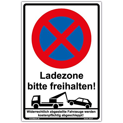 Aufkleber "Halteverbot - Ladezone bitte freihalten" PVC Vinylaufkleber 300x200 mm Hochformat Aufkleber "Halteverbot - Ladezone bitte freihalten" PVC Vinylaufkleber 300x200 mm Hochformat von Schilderio