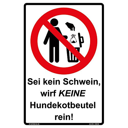 Aufkleber Keine Hundekotbeutel einwerfen PVC Vinylaufkleber 450x300mm Hochformat Aufkleber Keine Hundekotbeutel einwerfen PVC Vinylaufkleber 450x300mm Hochformat von Schilderio
