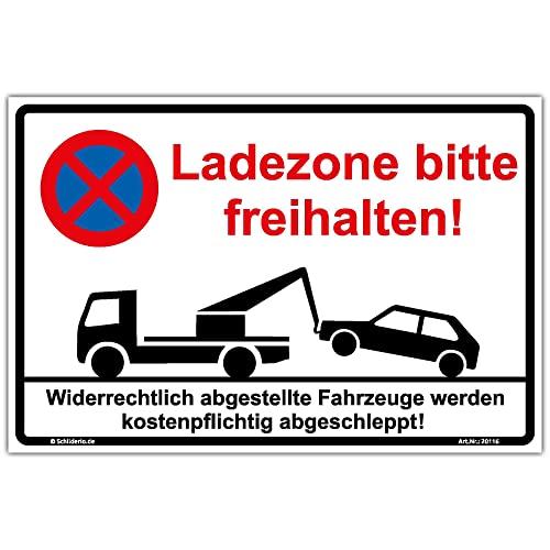 Aufkleber "Ladezone bitte freihalten" PVC Vinylaufkleber 450x300 mm Aufkleber "Ladezone bitte freihalten" PVC Vinylaufkleber 450x300 mm von Schilderio