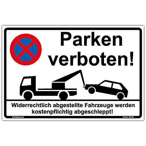 Aufkleber Parken verboten PVC Vinylaufkleber 600x400mm von Schilderio