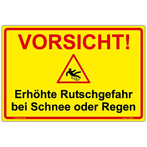 Aufkleber "Vorsicht! Erhöhte Rutschgefahr…." PVC Vinylaufkleber 300x200 mmgelb Querformat Aufkleber "Vorsicht! Erhöhte Rutschgefahr…." PVC Vinylaufkleber 300x200 mmgelb Querformat von Schilderio