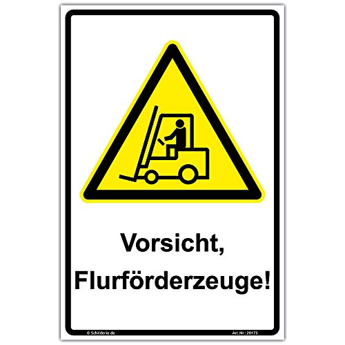 Schild "Achtung Flurförderzeuge" Hinweisschild 300x200 mm Hochformat, stabile Aluminiumverbundplatte 3mm stark Schild "Achtung Flurförderzeuge" Hinweisschild 300x200 mm Hochformat, stabile Aluminiumverbundplatte 3mm stark von Schilderio