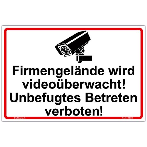 Schild "Firmengelände unbefugtes Betreten verboten" Hinweisschild 450x300 mm stabile Aluminiumverbundplatte 3mm stark Schild "Firmengelände unbefugtes Betreten verboten" Hinweisschild 450x300 mm stabile Aluminiumverbundplatte 3mm stark von Schilderio
