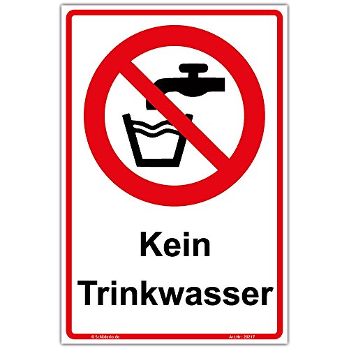 Schild Kein Trinkwasser Hinweisschild 450x300mm Hochformat, stabile Aluminiumverbundplatte 3mm stark von Schilderio