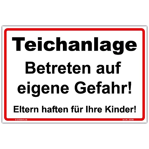 Schild "Teichanlage Betreten auf eigene Gefahr!" Hinweisschild 450x300 mm Querformat, stabile Aluminiumverbundplatte 3mm stark - inkl. 4 Eckbohrungen Schild "Teichanlage Betreten auf eigene Gefahr!" Hinweisschild 450x300 mm Querformat, stabile Aluminiumverbundplatte 3mm stark - inkl. 4 Eckbohrungen von Schilderio