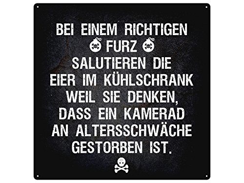 20x20cm Blechschild BEI EINEM RICHTIGEN FURZ ekliger Spruch Schild Männer Freunde Party 20x20cm Blechschild BEI EINEM RICHTIGEN FURZ ekliger Spruch Schild Männer Freunde Party von Schilderkönig