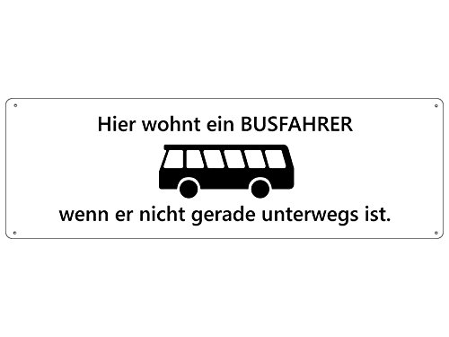 Hier WOHNT EIN Busfahrer Türschild Schild Haustür Wohnungstür Geschenk von Schilderkönig