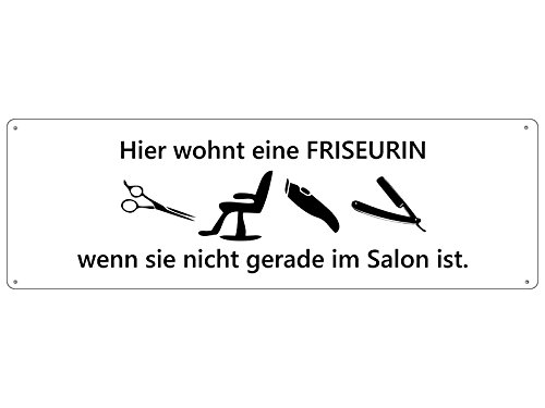 Hier WOHNT EINE Friseurin Türschild Schild Haustür Wohnungstür Geschenk von Schilderkönig