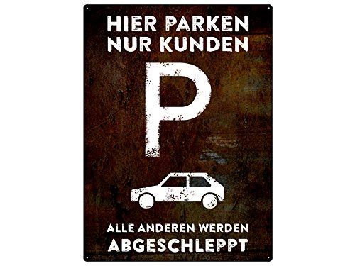 PARKPLATZSCHILD 28x20cm Hier PARKEN NUR KUNDEN Schild Kundenparkplatz Geschäft Firma von Schilderkönig