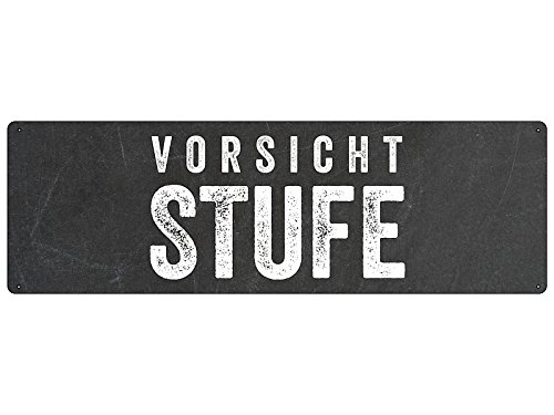 Schilderkönig Hinweisschild Türschild Vorsicht Stufe wetterfest Warnschild Hinweisschild von Schilderkönig