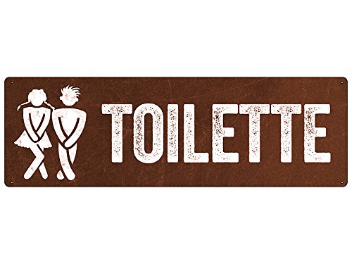 Schilderkönig Türschild Toilette *ROST* Gäste WC Toilettenschild wetterfest Metallschild Retro von Schilderkönig