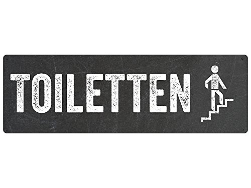 Türschild TOILETTEN *TREPPE RAUF* WC-Schild Toilettenschild für Gaststätte Café Restaurant Hinweisschild Wegweiser von Schilderkönig