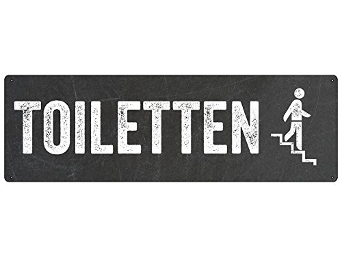 Türschild TOILETTEN *TREPPE RUNTER* WC-Schild Toilettenschild Restaurant Hotel schwarz Türschild TOILETTEN *TREPPE RUNTER* WC-Schild Toilettenschild Restaurant Hotel schwarz von Schilderkönig