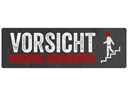 Warnschild VORSICHT NIEDRIGE DECKENHÖHE Treppe Aufgang Abgang Hinweisschild Warnschild VORSICHT NIEDRIGE DECKENHÖHE Treppe Aufgang Abgang Hinweisschild von Schilderkönig
