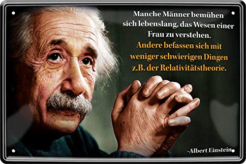 schilderkreis24 – Blechschild Lustiger Albert Einstein Spruch Zitat Deko Geschenkidee Geburtstag Weihnachten 20x30 cm (G - Manche Männer) von Schilderkreis24