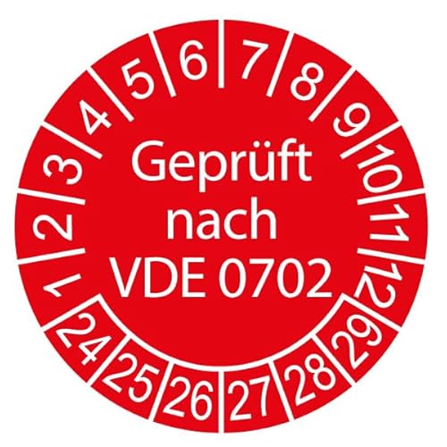 1008 x VDE/Elektro-Check Prüfplaketten/Sicherheitsplaketten 20 mm Durchmesser mit untersch. Beschriftungen (1008, Geprüft nach VDE 0702) von Schilderkröten