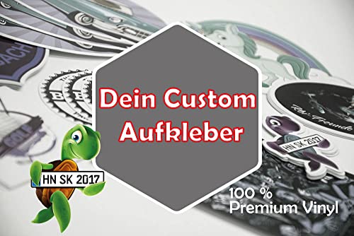 Custom Vinyl Aufkleber, in jeder Form schneidbar. Laminiert, wasserfest, perfekt als Werbegeschenk für Unternehmen, oder zu Hause - Sticker (200 Stk.) von Schilderkröten