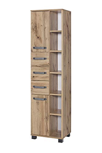 Schildmeyer Milan Hochschrank 701090, eiche Landhaus Dekor, 41.9 x 32 x 163,7 cm von Schildmeyer