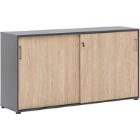 SCHILDMEYER Schiebetürenschrank »Serie 1500«, BxH: 160,2 x 84,2 cm, Holzwerkstoff - grau von Schildmeyer