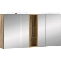 SCHILDMEYER Spiegelschrank »Duo«, BxHxT: 141,6 x 71 x 16 cm, 4-türig, eiche - braun SCHILDMEYER Spiegelschrank »Duo«, BxHxT: 141,6 x 71 x 16 cm, 4-türig, eiche - braun von Schildmeyer