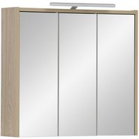 SCHILDMEYER Spiegelschrank »Elba«, HxT: 60 x 16 cm, 3-türig, eiche hell - braun von Schildmeyer