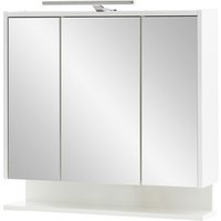 SCHILDMEYER Spiegelschrank »Flag«, HxT: 71,4 x 16 cm, 3-türig, weiß glänzend - weiss von Schildmeyer