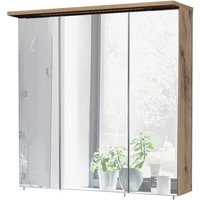 SCHILDMEYER Spiegelschrank »Milan«, BxHxT: 70 x 71 x 16 cm, 3-türig, eiche - braun von Schildmeyer