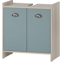 SCHILDMEYER Waschbeckenunterschrank »Lindholm«, BxHxT: 57 x 62,4 x 33 cm, sandeiche/taubenblau, melaminbeschichtet - braun von Schildmeyer
