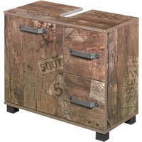 SCHILDMEYER Waschbeckenunterschrank »Milan«, BxHxT: 65 x 59 x 32 cm, Anschlagrichtung: links - braun von Schildmeyer