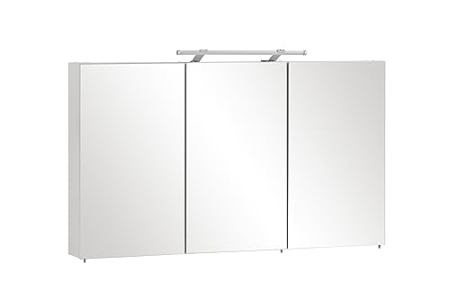 Schildmeyer Spiegelschrank 132253, Melaminharzbeschichtete Spanplatte, weiß, 120 x 16 x 75 cm von Schildmeyer