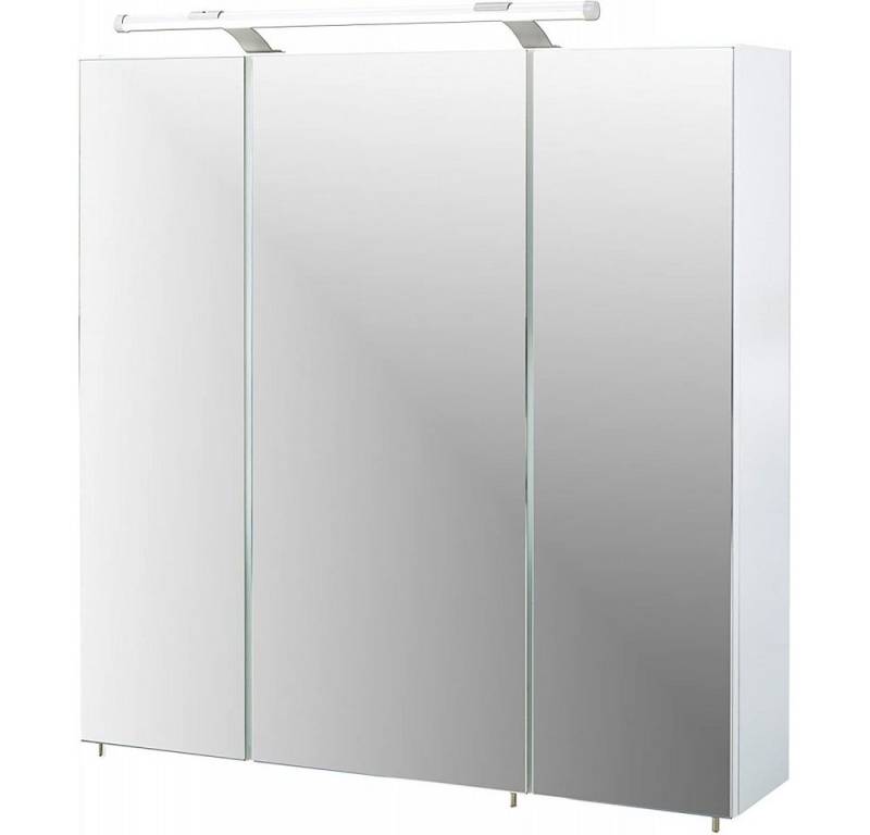 Schildmeyer Badezimmerspiegelschrank Spiegelschrank Badspiegel Wandspiegel 3 Türen Weiß Hochglanz von Schildmeyer