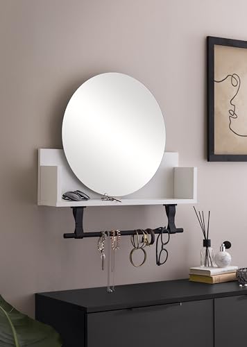 Schildmeyer Ella Regal mit Spiegel und Handtuchhalter weiß matt 157407 von Schildmeyer