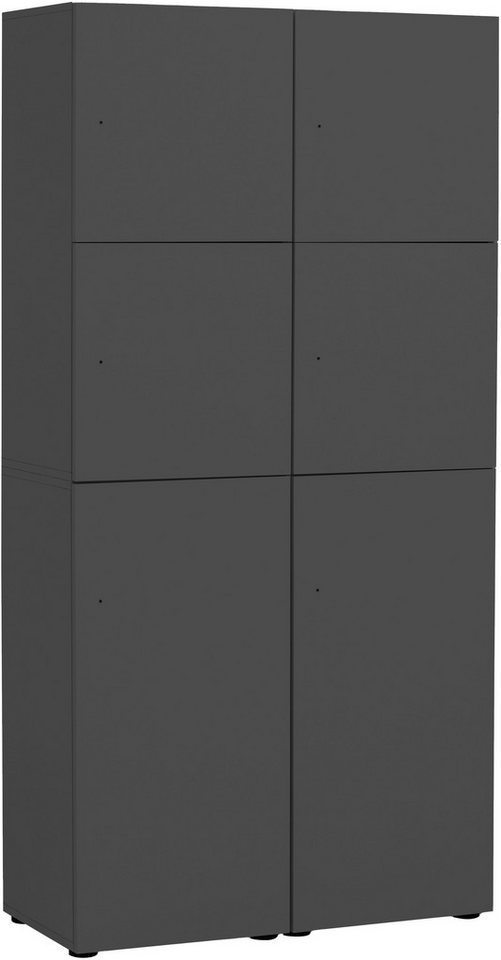 Schildmeyer Garderoben-Set Locked Spind Schrank Set mit 4 Spinden, (4-St), 2x Spind mit 1 Tür, 2 x Spind mit 2 Türen, Made in Germany von Schildmeyer