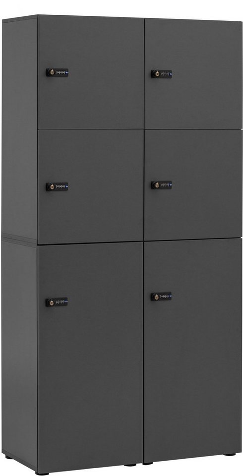 Schildmeyer Garderoben-Set Locked Spind Schrank Set mit 4 Spinden, (4-St), 2x Spind mit 1 Tür, 2 x Spind mit 2 Türen, Made in Germany von Schildmeyer