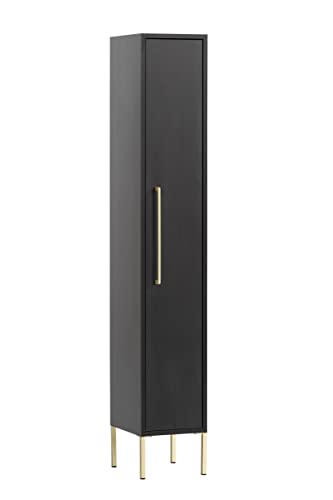 Schildmeyer Gloria Highboard, Holzwerkstoff, schwarz/Gold, 1 Tür von Schildmeyer