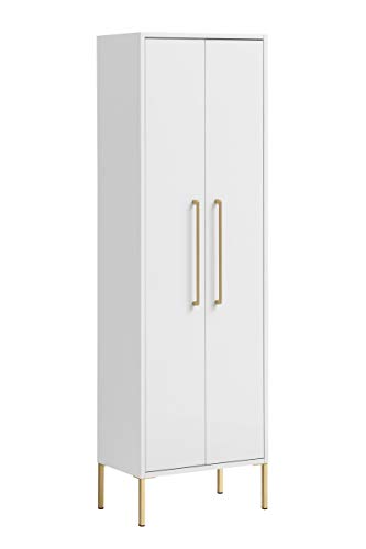 Schildmeyer Gloria Highboard, Holzwerkstoff, Weiß/Gold, 2 Türen von Schildmeyer