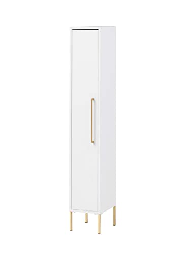 Schildmeyer Gloria Highboard, Holzwerkstoff, Weiß/Gold, 1 Tür von Schildmeyer