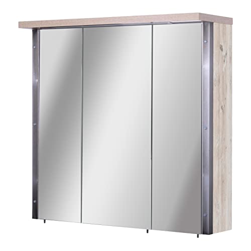 Schildmeyer Harkon Spiegelschrank 701129, Holzwerkstoff, Finduseiche Dekor, 76 x 16 x 73,5 cm von Schildmeyer