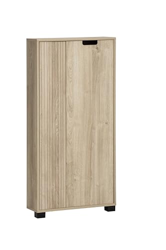 Schildmeyer Highboard Emmik 159446, weiß Eiche Dekor/gestreift, 59,8 x 19,5 x 124 cm von Schildmeyer